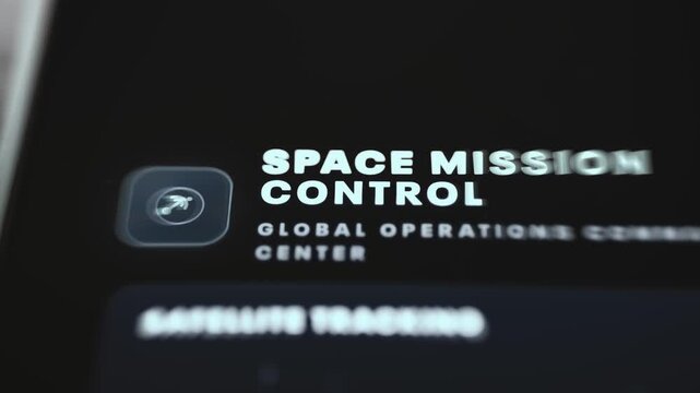Space Mission Control Global Operations Center Header On App Screen