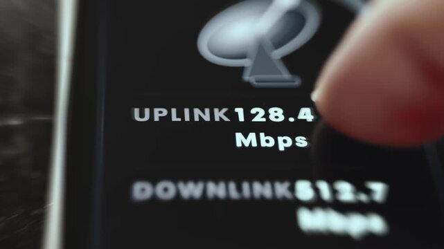 Satellite Uplink And Downlink Bandwidth Data Rates On Space Communication Panel
