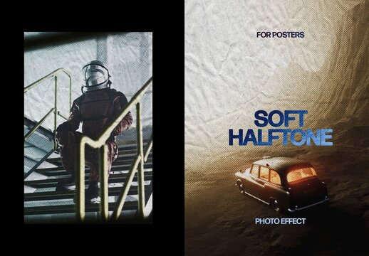 Soft Halftone Photo Effect For Poster And Print Design