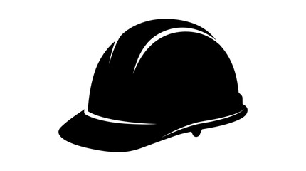 Fototapeta premium Construction helmet silhouette on a white background safety headwear outline