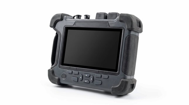 Rugged industrial tablet computer. Durable handheld device for field engineering work.