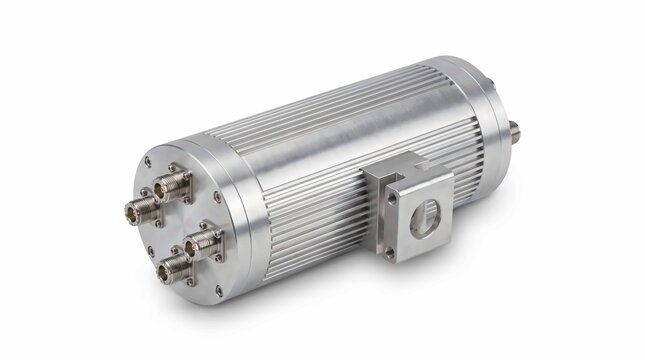 RF bandpass filter for telecommunications. Metallic signal cavity resonator component.