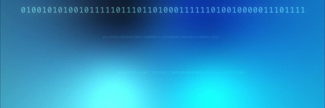 Blue binary code background template animation