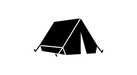 Black tent silhouette against a white background a simple outdoor shelter illustration © Masura