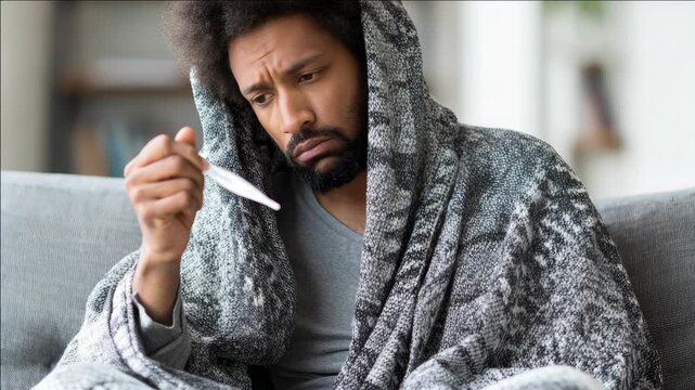 A man sits comfortably on a couch while looking at his laptop with focus and determination.