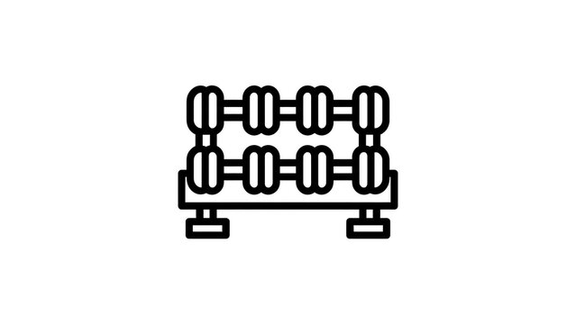 Abacus counting tool icon white background.