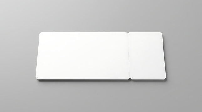 Blank White Admit One Ticket With Perforated Tear Off Section Isolated On A Plain Light Grey Background With Soft Shadow Effect