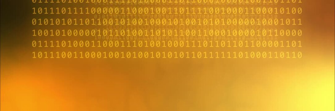 Orange binary code background template animation