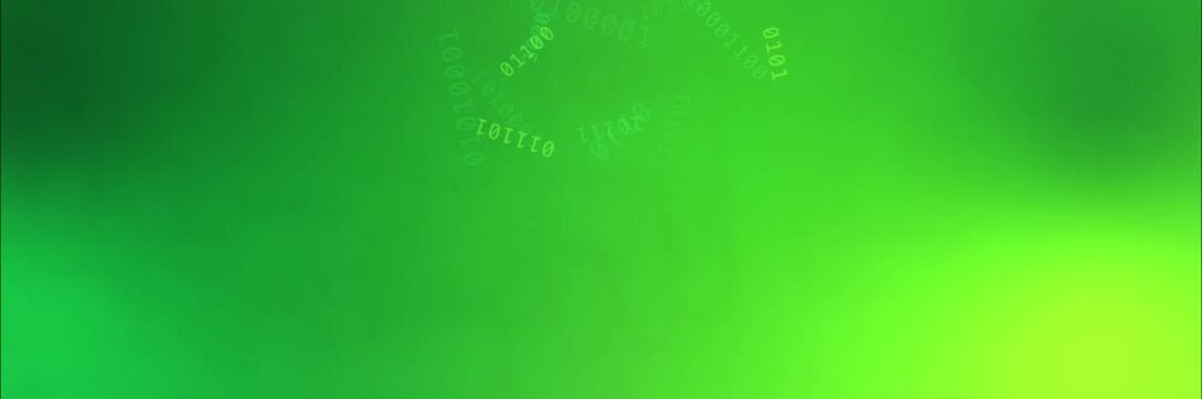 Green circular binary code background template animation