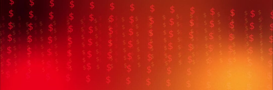 Red dollar pattern background template animation