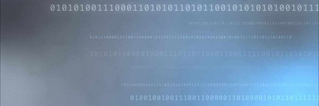 Gray and blue binary code background template animation