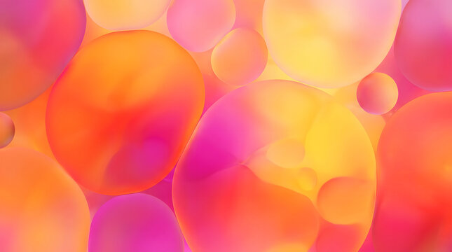 Vibrant abstract with overlapping colorful circles orange yellow