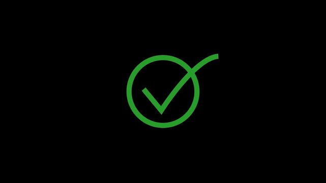 Blue Check mark Symbol on Black Background Confirmation Tick check mark tick mark animation on black background.