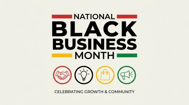 National Black Business Month celebration vector badge