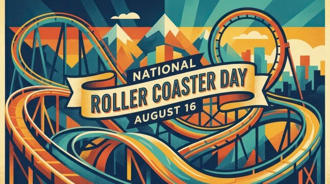 National Roller Coaster Day illustration August 15th