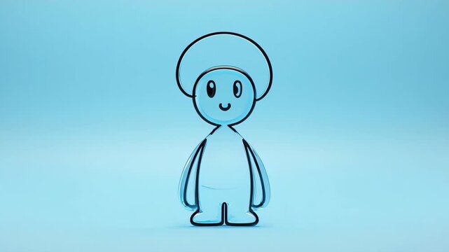 Stick Figure Character Animation Evolving Emotions with Smooth Camera Zoom