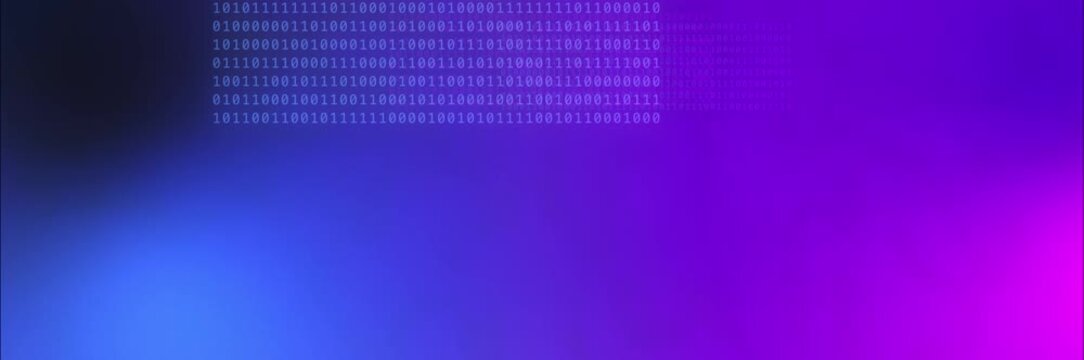 Digital binary block background template animation in blue and purple
