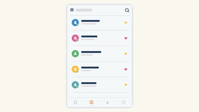 Animated Profile List UI - Flat 2D Design