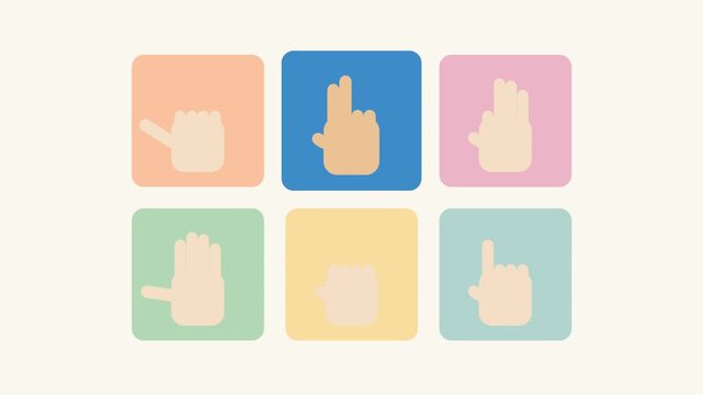 Hand Pose Pack - Flat 2D Icon Set