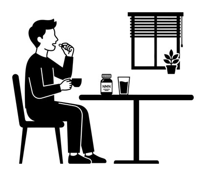 Nmn Supplement Routine Vector Illustration