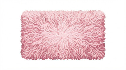 Soft Pink Fluffy Fur Rug Texture Isolated on White Background © Lapak orang bejo