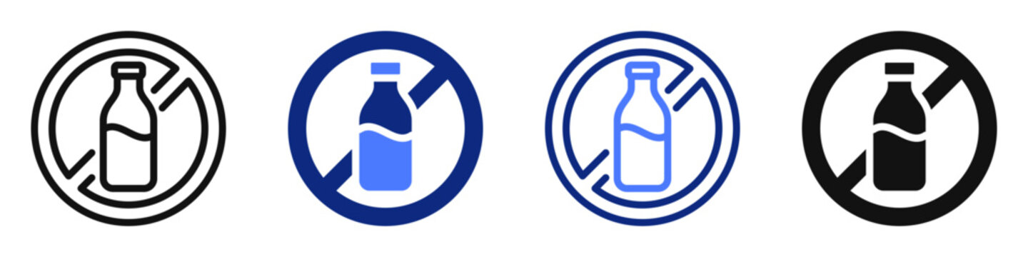 Vector icon or logo of lactose free sign related to allergy and intolerance symbols, healthy and organic nutrition, food packaging. Symbol for website or app UI, logo design, illustration