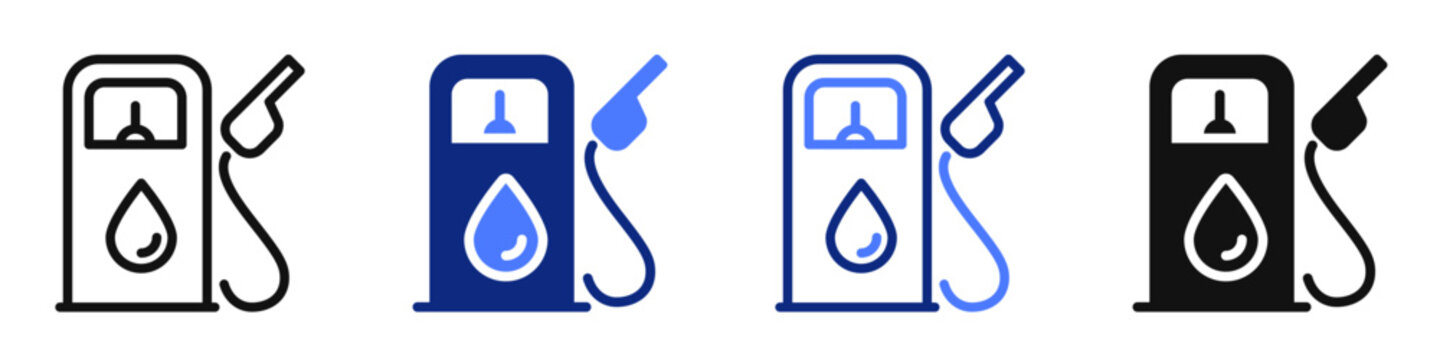 Vector icon or logo of gasoline or petrol station related to power and fuel industry, car maintenance service, transport. Symbol for website or app UI, logo design, illustration