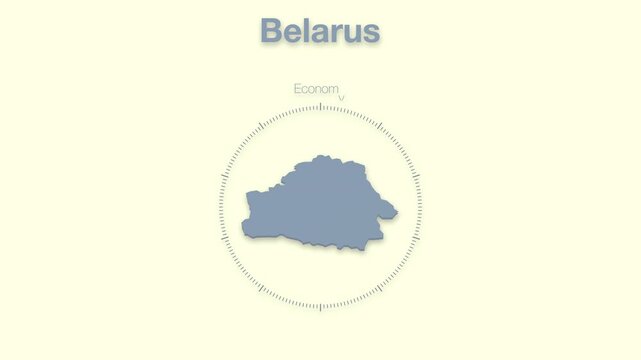 Belarus MAP revealing minimalistic animated data analytics for presentations, videos, corporate, documentery 