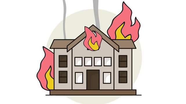 Fireproof Homes animation, heat resistant home animated video, urban and suburban house clip, Real Estate and Property footage, Apartment and Mortgage motion graphics