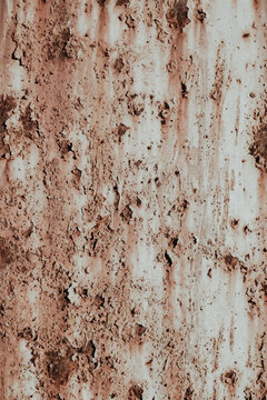 Weathered metal surface with peeling paint and rust