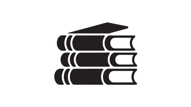 Books stack icon represents a collection of literature or educational materials in a simple graphic.