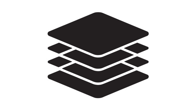 Layers icon displays stacked geometric planes for digital editing and graphic design workflows.