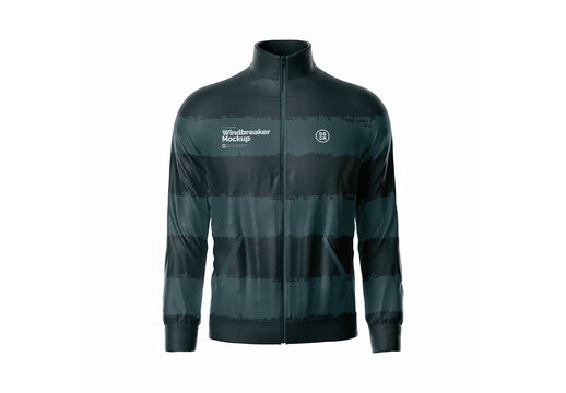 Windbreaker Front View Mockup Realistic Render for Portfolio and Brand Identity