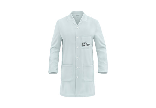 Lab Coat Front View Mockup Template for Product Branding and Advertising Design