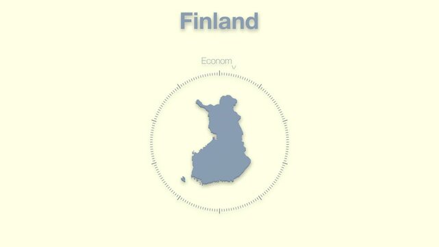 Finland MAP revealing minimalistic animated data analytics for presentations, videos, corporate, documentery 
