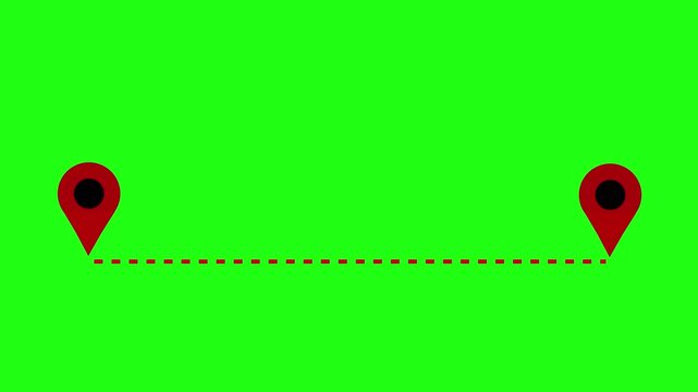 Distance from one place to another is one kilometer. location icon in 4k animation with alpha channel location icon animation on transparent background
