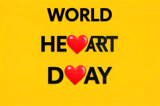 World heart day red hearts replacing letters promoting heart health awareness celebration medical event prevention campaign