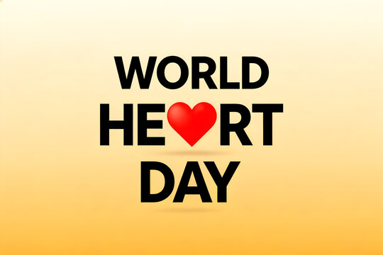 World heart day text arranged in layers with red heart symbol studio shot awareness concept medical background copy space