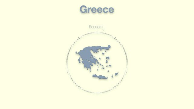 Greece MAP revealing minimalistic animated data analytics for presentations, videos, corporate, documentery 
