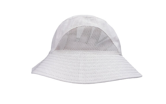A white fabric bucket hat PNG transparent.