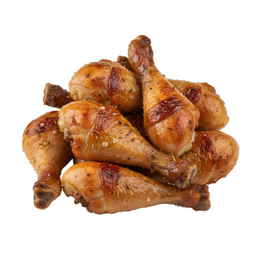Serving of roasted chicken drumsticks