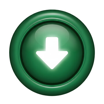 Green 3D button with a white arrow pointing down
