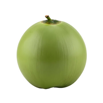 Whole green coconut isolated on a white background