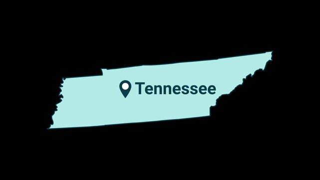 Tennessee State map with location pin animation