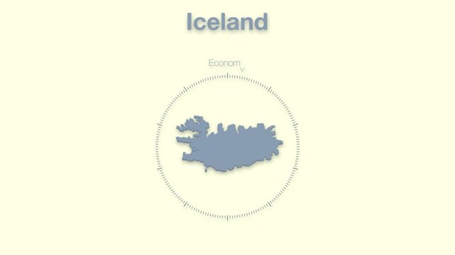 Iceland MAP revealing minimalistic animated data analytics for presentations, videos, corporate, documentery 