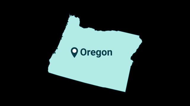 Oregon State map with location pin animation