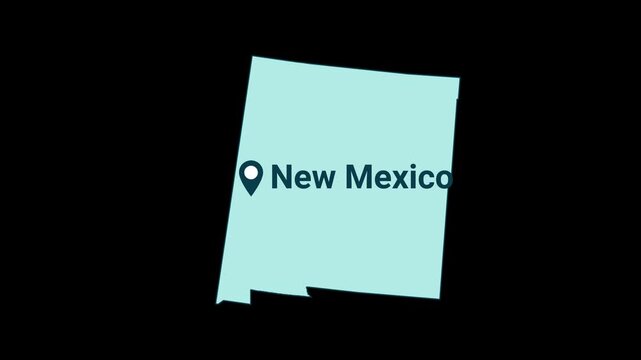 New Mexico State map with location pin animation