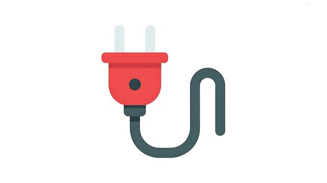 Red electric plug with black power cord