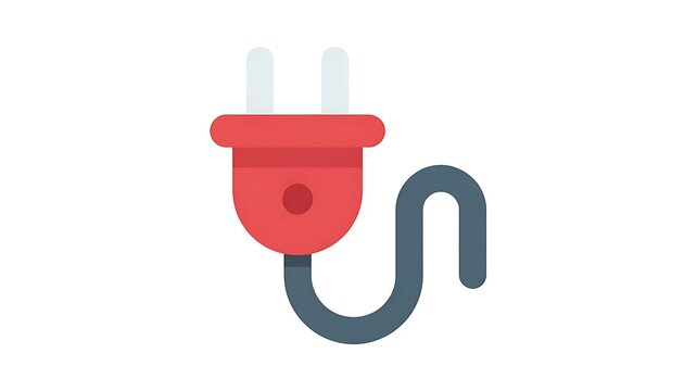 Red electric power plug icon