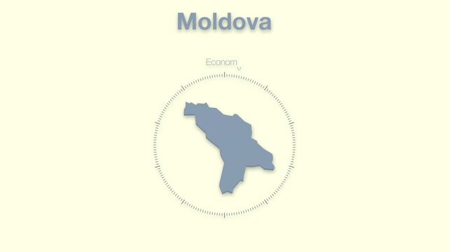 Maldova MAP revealing minimalistic animated data analytics for presentations, videos, corporate, documentery 